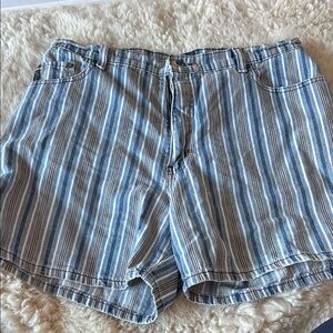Vintage Striped Jean Shorts